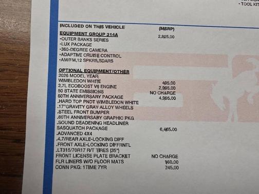 2026 Ford Bronco Outer Banks 4x4 4dr SUV