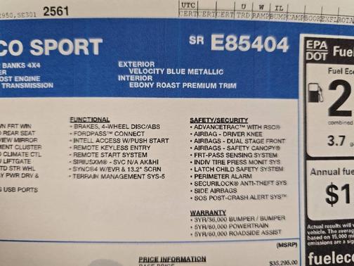 2025 Ford Bronco Sport Outer Banks AWD 4dr SUV