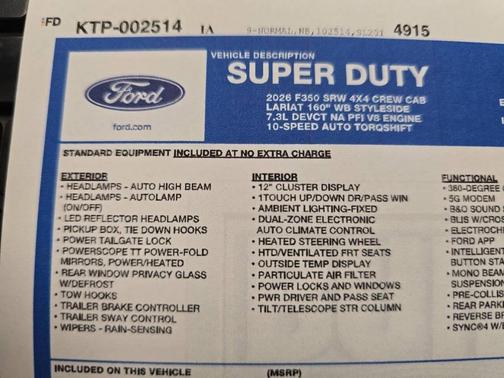 2026 Ford F-350 Lariat