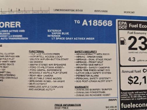 2026 Ford Explorer Active AWD 4dr SUV