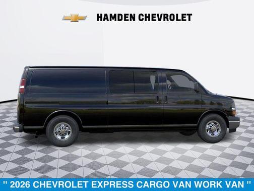 Black 2026 Chevrolet Express 3500 3500 Extended Wheelbase, WT, RWD