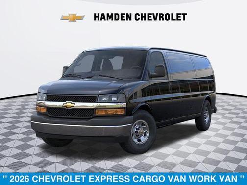 Black 2026 Chevrolet Express 3500 3500 Extended Wheelbase, WT, RWD