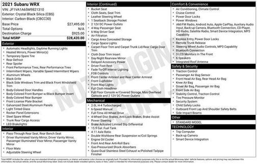 2021 Subaru WRX Base