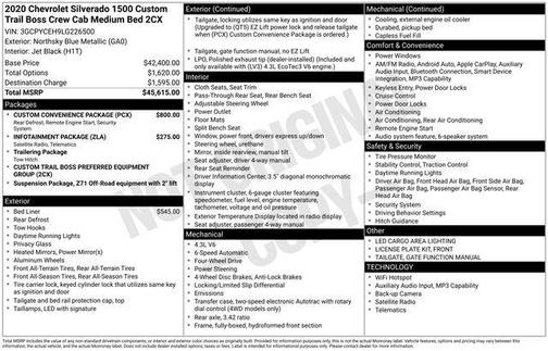 2020 Chevrolet Silverado 1500 Custom Trail Boss
