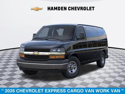 Black 2026 Chevrolet Express 3500 3500 Regular Wheelbase, WT, RWD