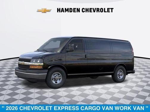 Black 2026 Chevrolet Express 3500 3500 Regular Wheelbase, WT, RWD