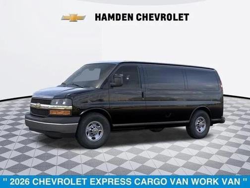 Black 2026 Chevrolet Express 3500 3500 Regular Wheelbase, WT, RWD