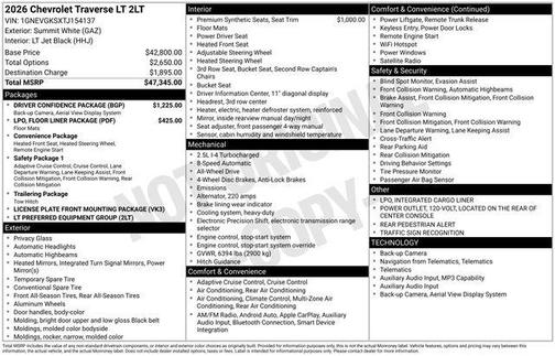 2026 Chevrolet Traverse LT