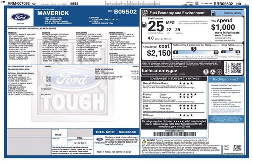 Azure Gray Metallic 2024 Ford Maverick Lariat