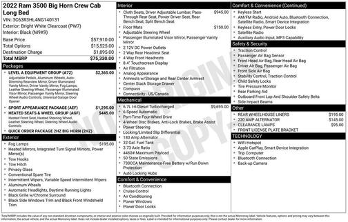 Bright White Clearcoat 2022 RAM 3500 Big Horn