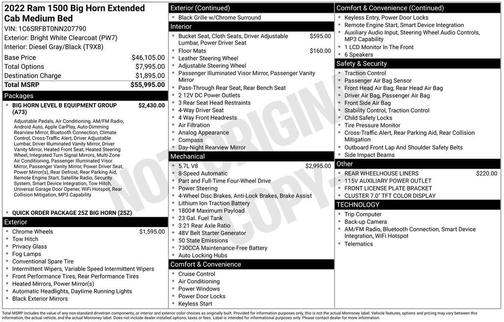 Bright White Clearcoat 2022 RAM 1500 Big Horn