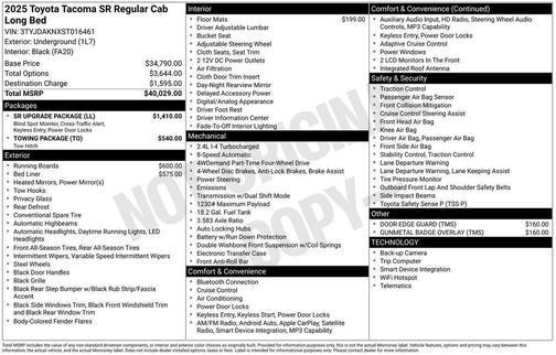 UNDERGROUND 2025 Toyota Tacoma SR
