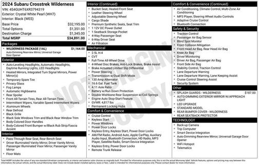 2024 Subaru Crosstrek Wilderness