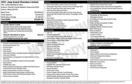 Granite Crystal Clearcoat Metallic 2021 Jeep Grand Cherokee Limited