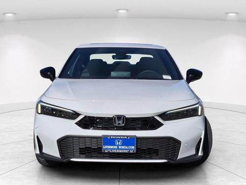 Platinum White Pearl 2026 Honda Civic Hybrid Sport Touring