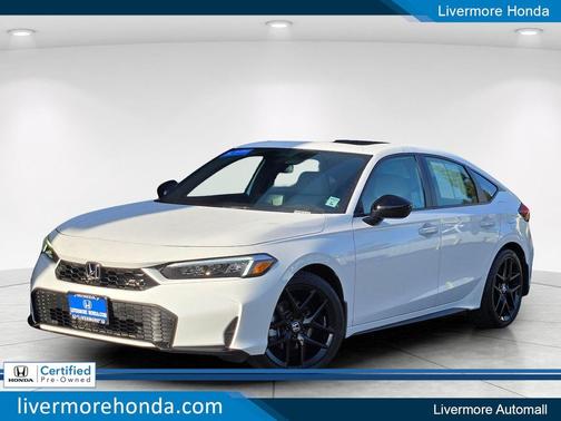 Platinum White Pearl 2025 Honda Civic Hybrid Sport