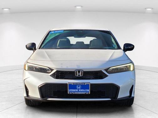 Platinum White Pearl 2025 Honda Civic Hybrid Sport