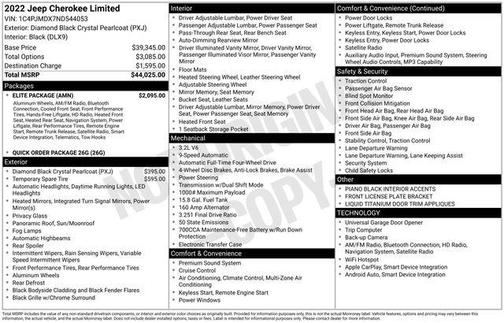 Diamond Black Crystal Pearlcoat 2022 Jeep Cherokee Limited