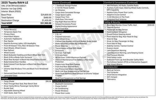 Ice Cap 2025 Toyota RAV4 LE