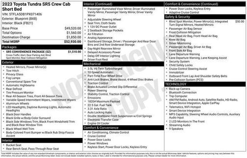 Blueprint 2023 Toyota Tundra SR5