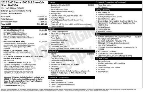 2020 GMC Sierra 1500 SLE