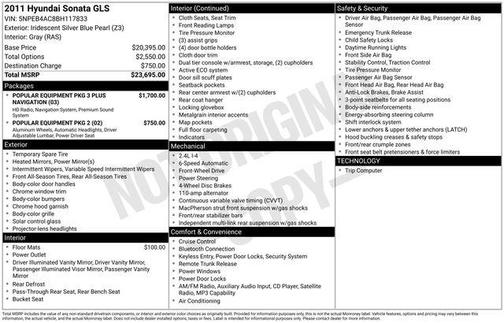 2011 Hyundai SONATA GLS