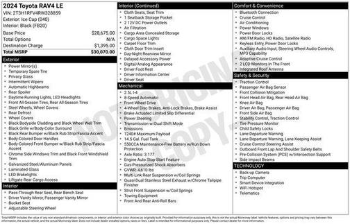 Ice 2024 Toyota RAV4 LE