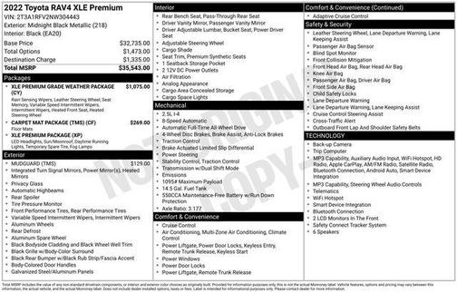 Midnight Black Metallic 2022 Toyota RAV4 XLE Premium