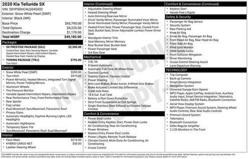 2020 Kia Telluride SX