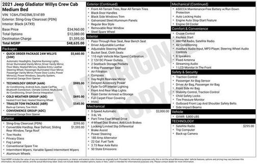 2021 Jeep Gladiator Willys 4x4