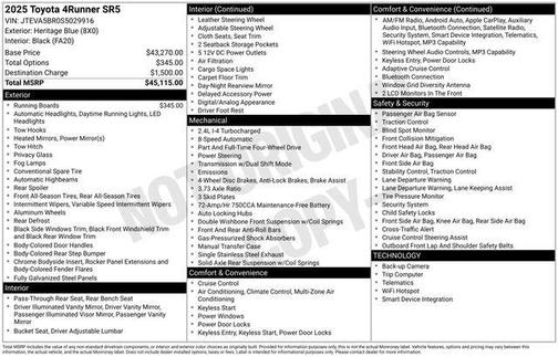 Heritage Blue 2025 Toyota 4Runner SR5
