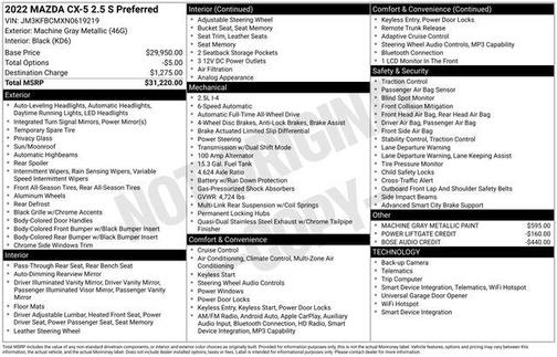 2022 Mazda CX-5 2.5 S Preferred Package