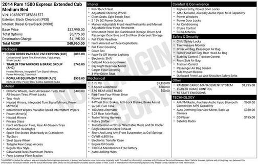 Black Clearcoat 2014 RAM 1500 Tradesman/Express