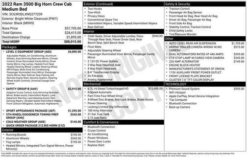 2022 RAM 3500 Big Horn Crew Cab 4x4 6'4' Box