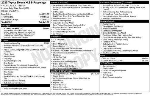 2025 Toyota Sienna XLE