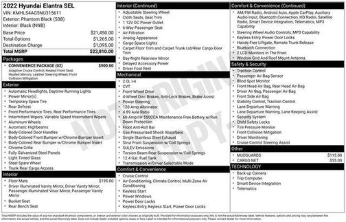 2022 Hyundai ELANTRA SEL