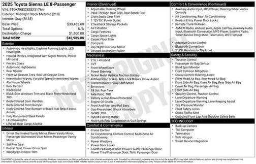 2025 Toyota Sienna LE