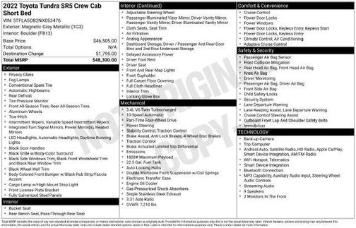Magnetic Gray Metallic 2022 Toyota Tundra SR5