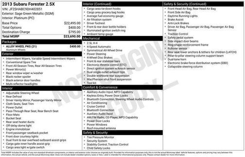 2013 Subaru Forester 2.5X