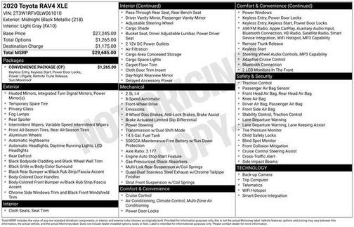 Midnight Black Metallic 2020 Toyota RAV4 XLE