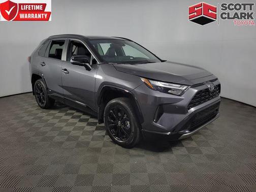 Silver Sky Metallic/Midnight Black Metallic 2025 Toyota RAV4 Hybrid SE