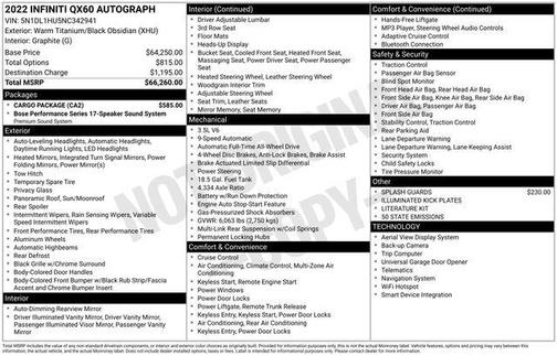 2022 INFINITI QX60 AUTOGRAPH