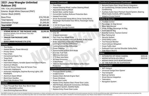 Bright White Clearcoat 2021 Jeep Wrangler Unlimited Rubicon 392