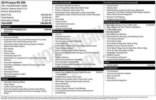 2019 Lexus RX 350 Base