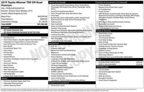 2019 Toyota 4Runner TRD Off Road Premium