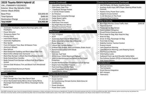 2025 Toyota RAV4 Hybrid LE