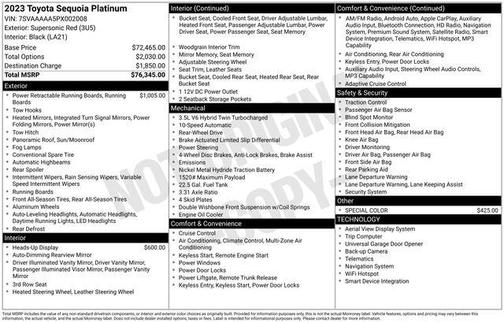 Supersonic Red 2023 Toyota Sequoia Platinum