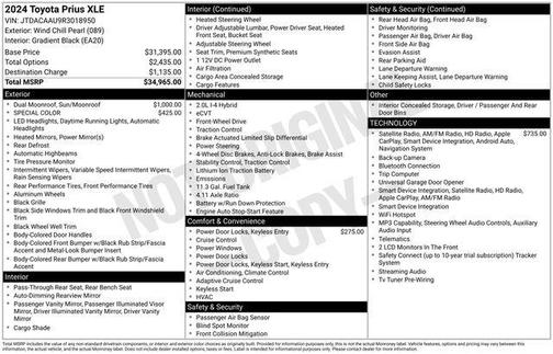 Wind Chill Pearl 2024 Toyota Prius XLE