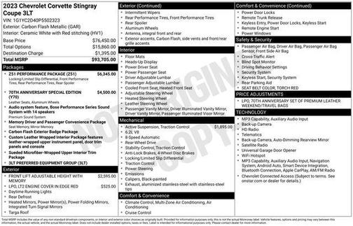 Carbon Flash Metallic 2023 Chevrolet Corvette Stingray w/3LT