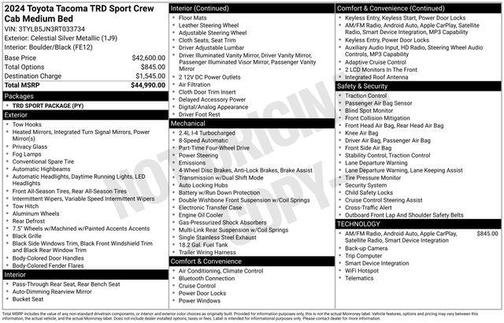 Celestial Silver Metallic 2024 Toyota Tacoma TRD Sport